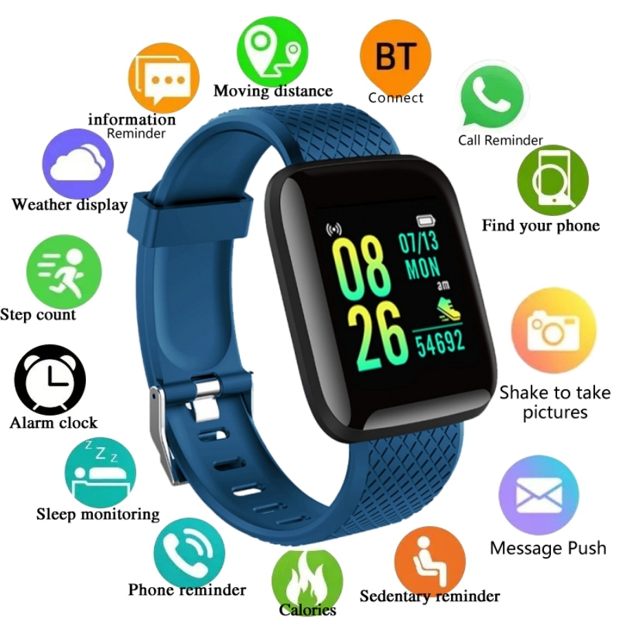 Smartwatch Square Watches For Men - Spor Smartwatch Spor Bilezik müzik kontrol