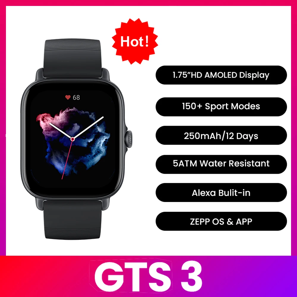 Smartwatch Timex Watches For Men - Amazfit GTS 3 Akıllı Saat 5ATM