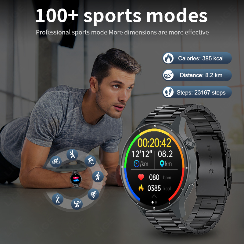 LIGE 3D Dinamik Kadran akıllı  - Smartwatch Latest Watches For Men incelemesi ve fiyatı
