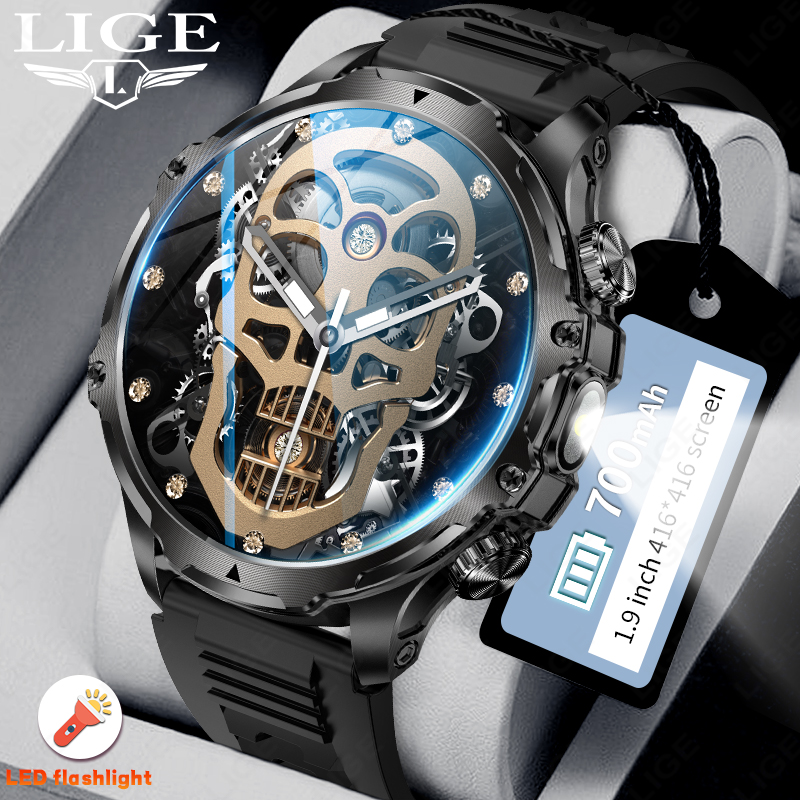 LIGE 700mah büyük pil el fener - Smartwatch Latest Watches For Men incelemesi ve fiyatı