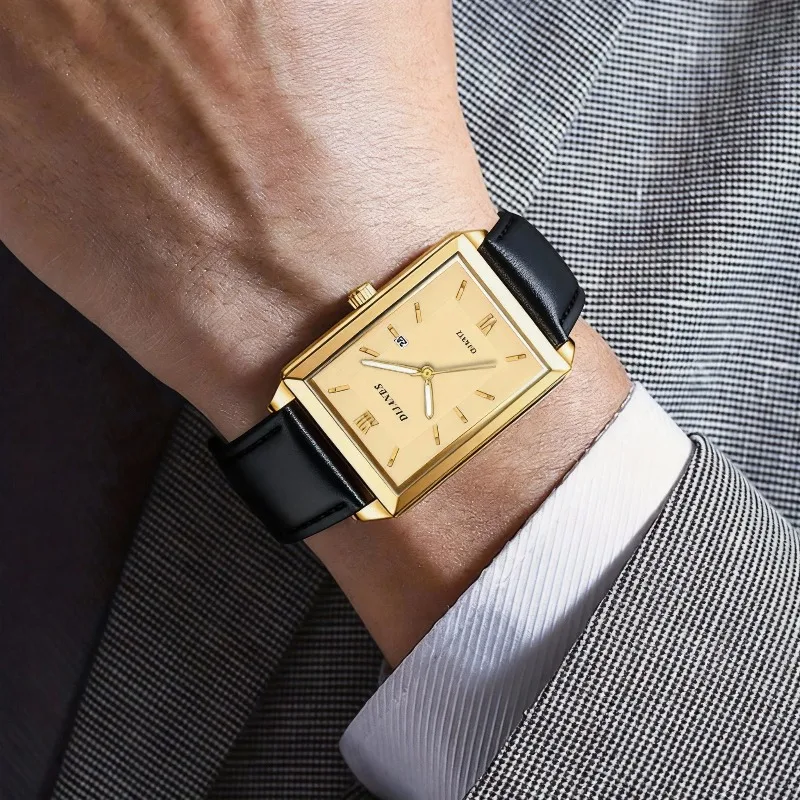 Rahat Deri erkek Saatleri Moda - Smartwatch Square Watches For Men incelemesi ve fiyatı
