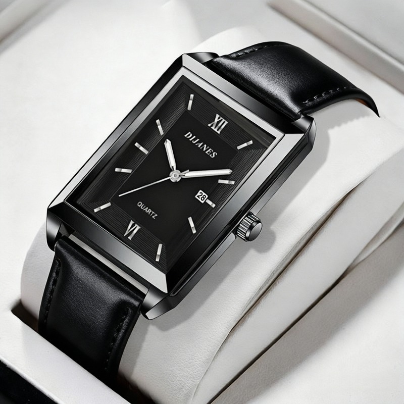 Rahat Deri Erkek Saatler Basit - Smartwatch Square Watches For Men incelemesi ve fiyatı